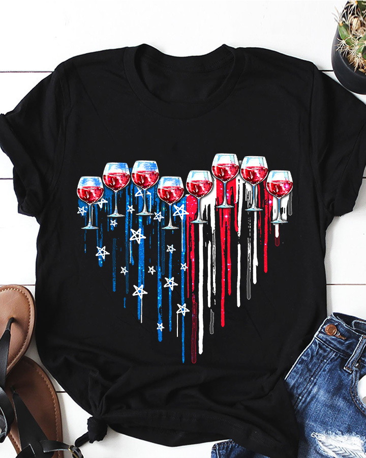 Red Wine Lover - Red Wine And America flag