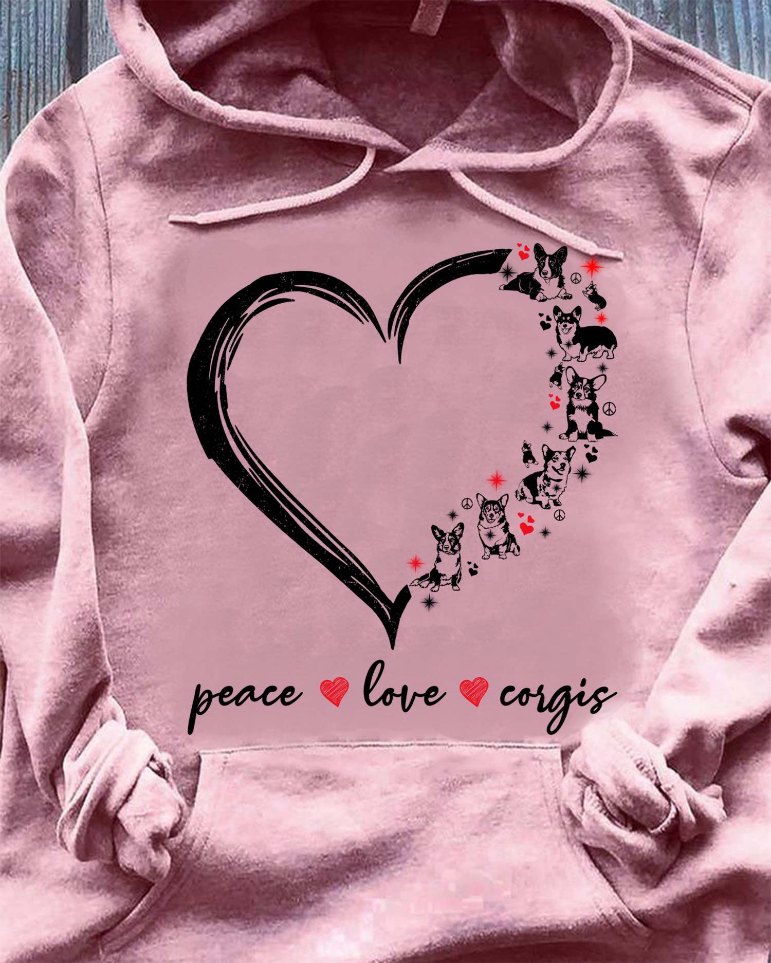 Corgi Dog Heart - Peace love Corgis