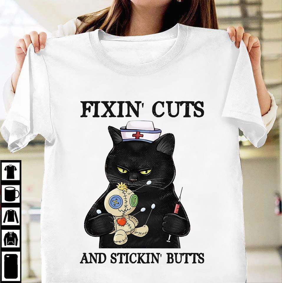 Black Cat Voodoo Doll - Fixin' cuts and stickin' butts