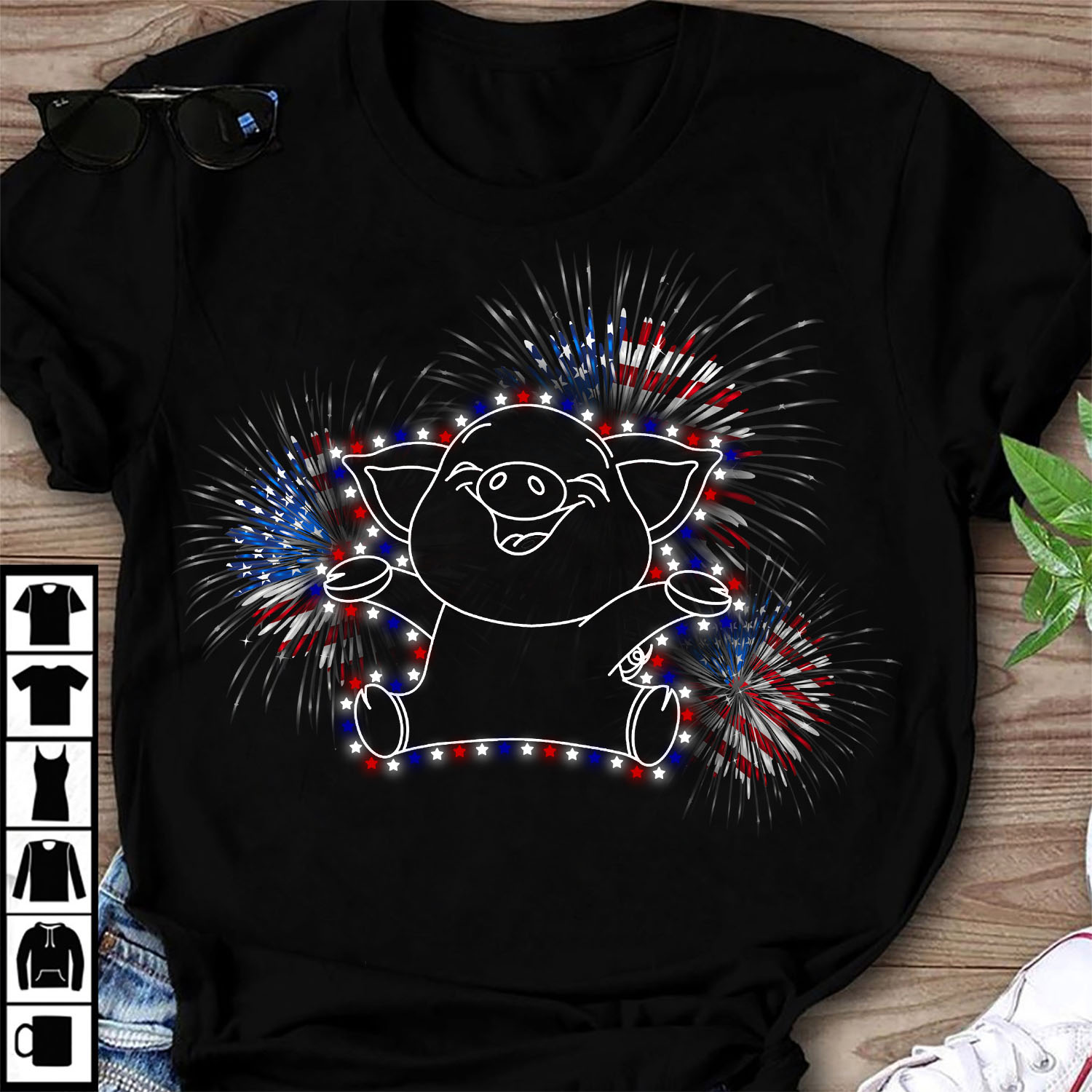 Pig Lover And America Flag - Independence Day, 4th of july