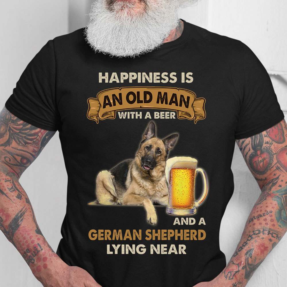 Beer German Shepherd Dog - Happiness is an old man with a beer german shepherd lying near