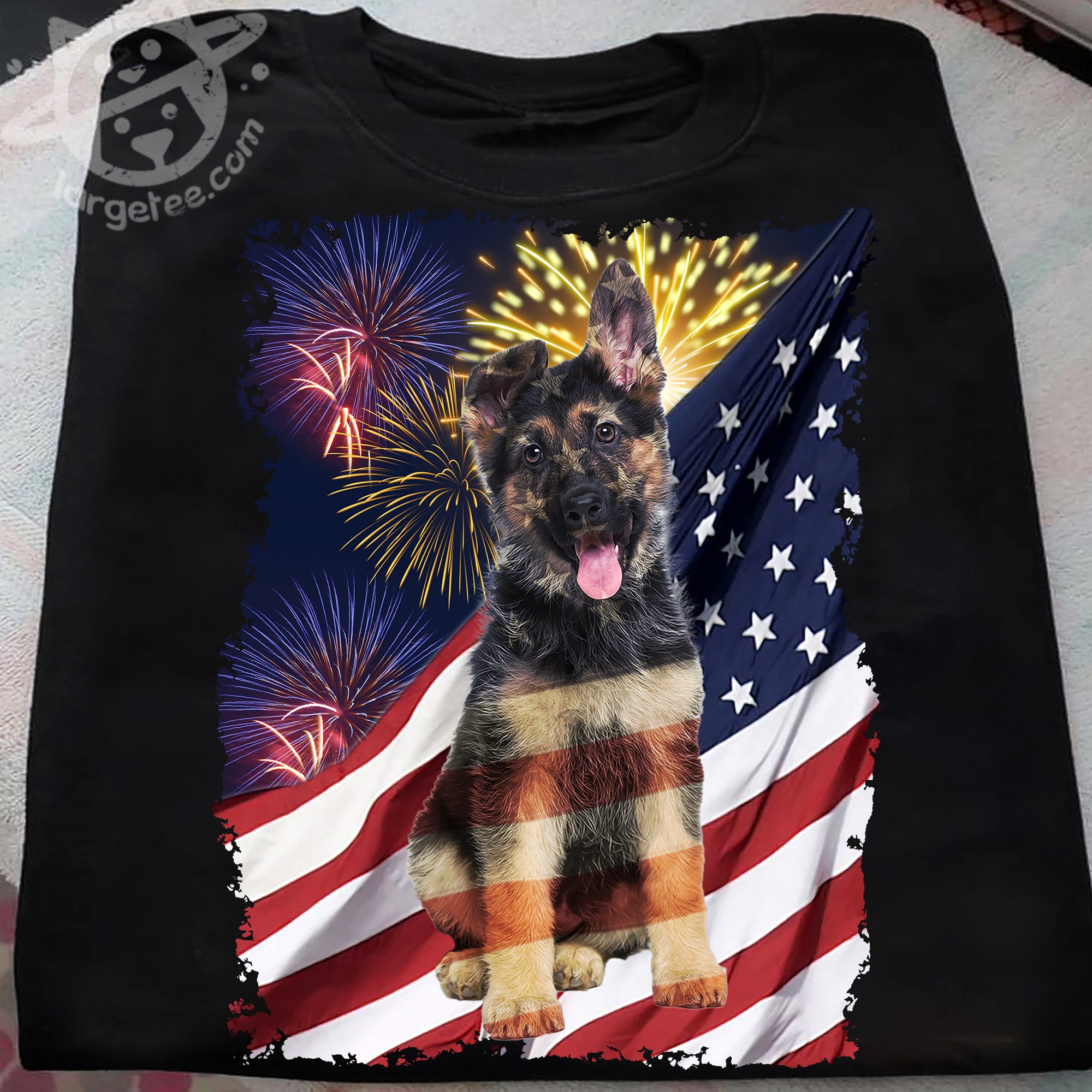 German Shepherd Dog, America Flag - Dog Lover, Independence day, 4th of july