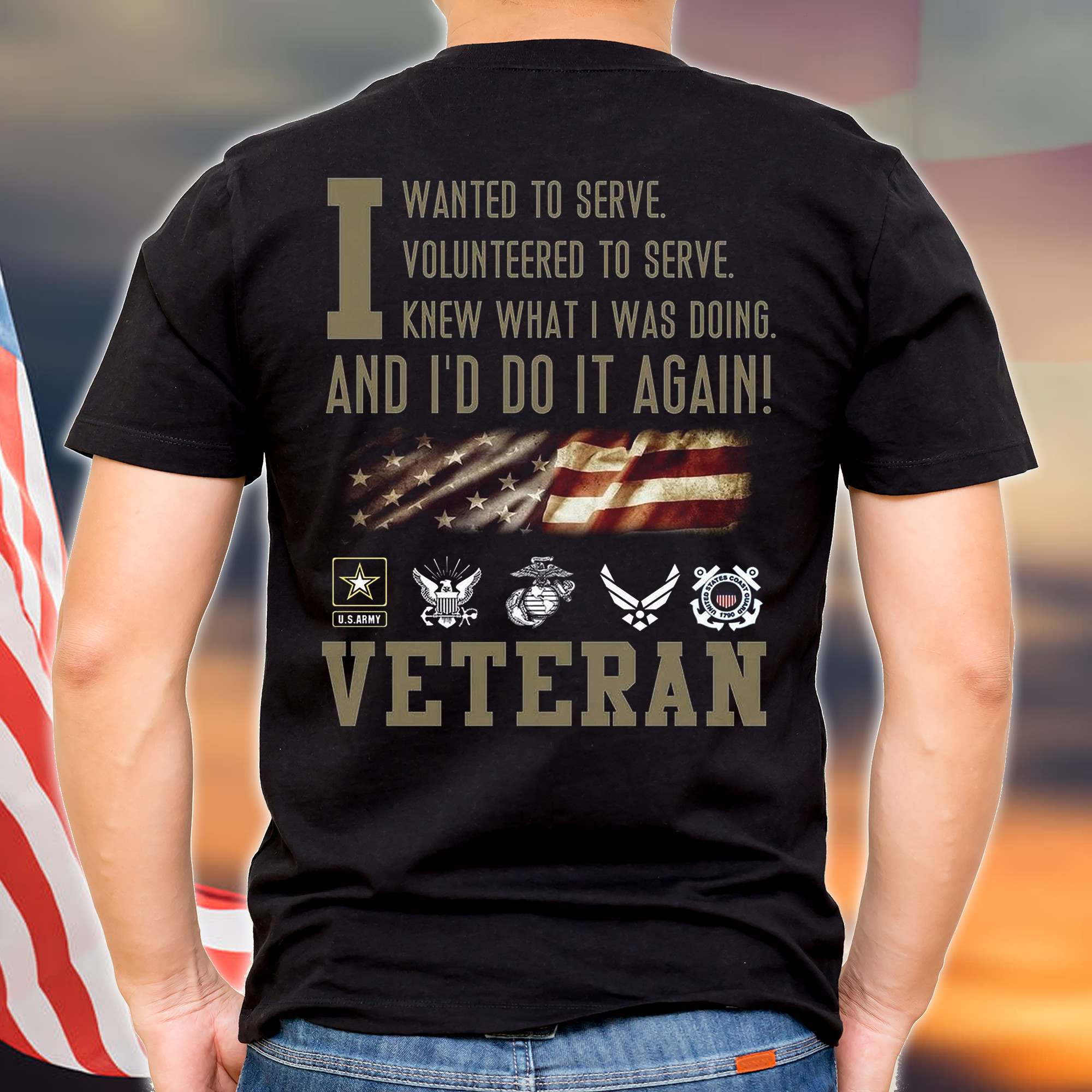America Veteran - I wanted to serve volunteered to serve knew what i was doing and i'd do it again