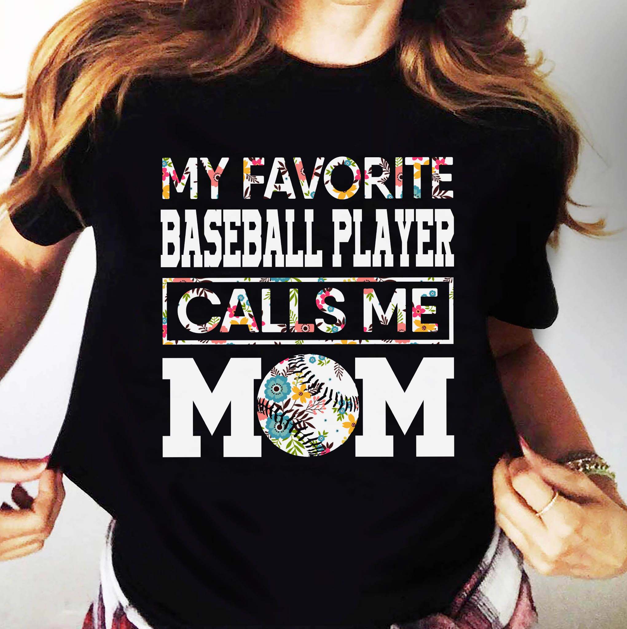  Womens My Favorite Baseball Player Calls Me Mom