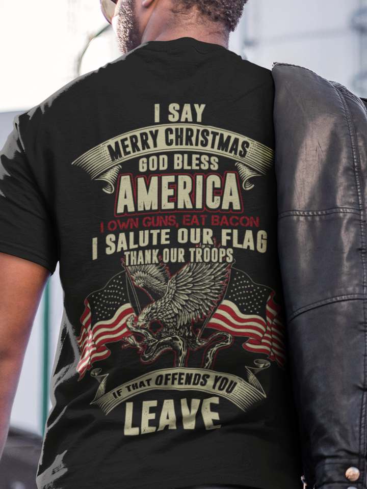 Eagle Snake America Flag - I say merry christmas god bless America I salute our flag thank our troops