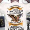 Eagle America Flag - I am a grumpy veteran i served i sacrificed i don't regret i am not a hero not a legend