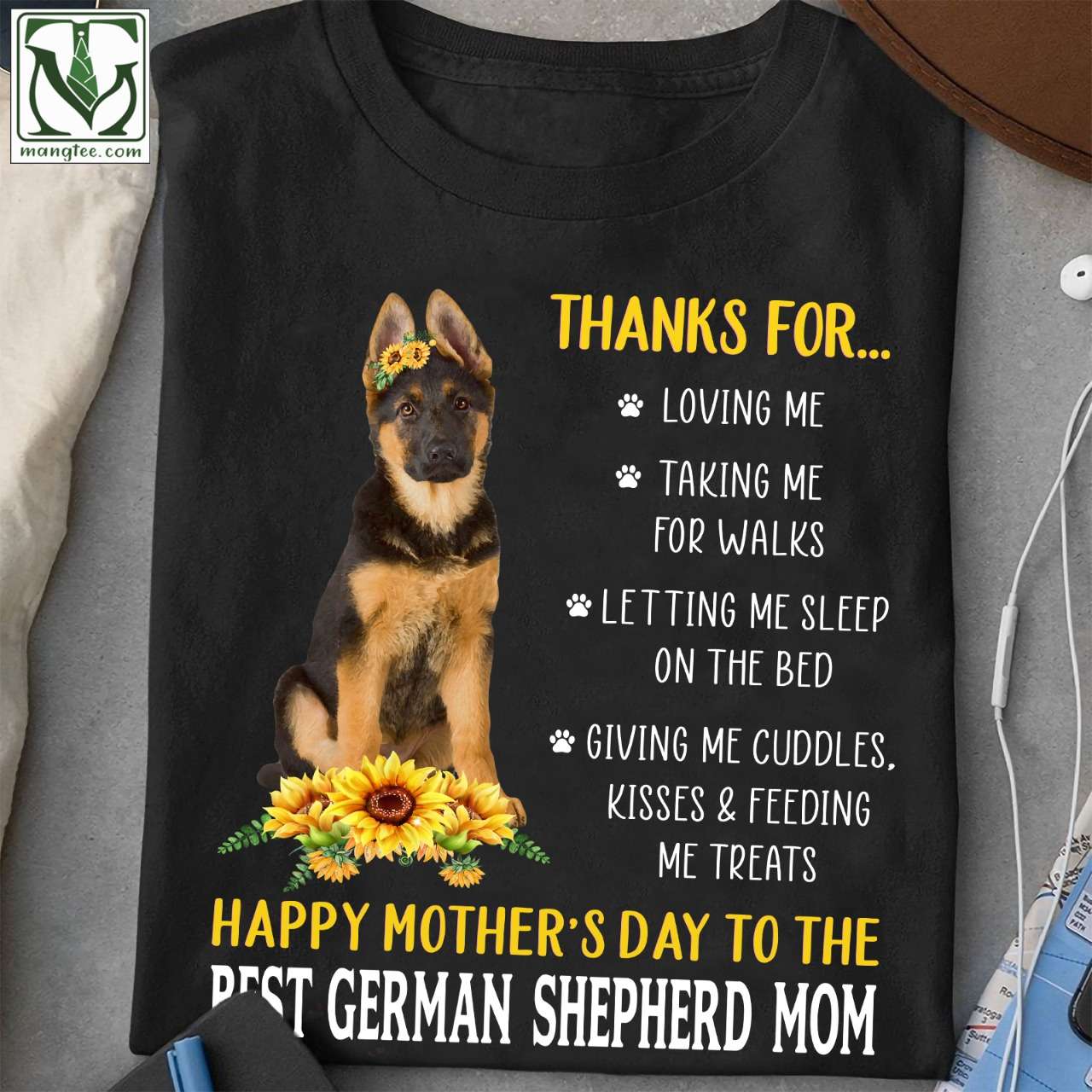 German Shepherd Mom - Thanks for loving me taking me for walks happy mother's day to the best german shepherd mom