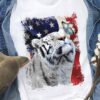 White Tiger, America Flag - Independence day, 4th of july