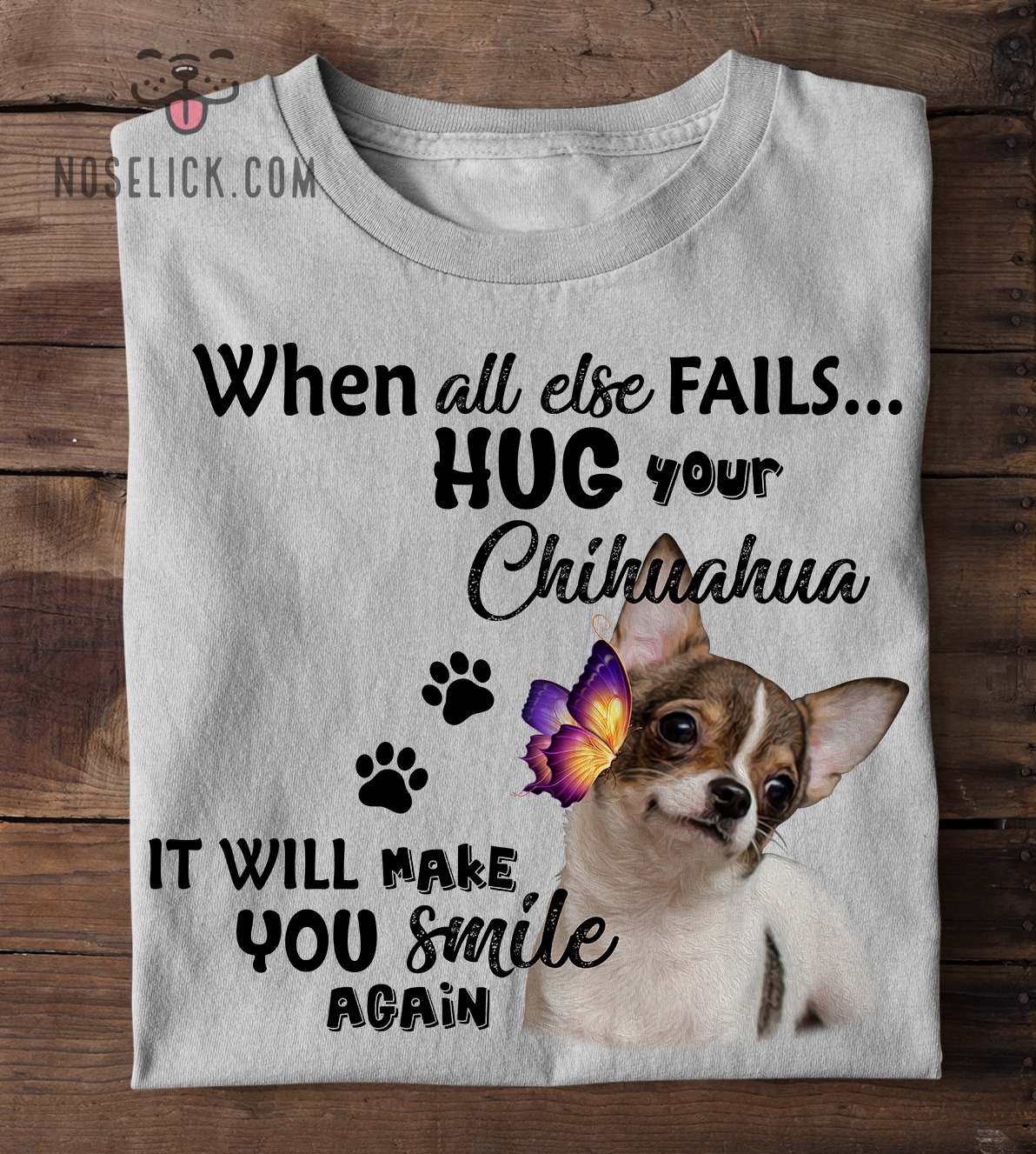 Butterfly Chihuahua Dog - When all else fails hug your chihuahua it will make you smile again