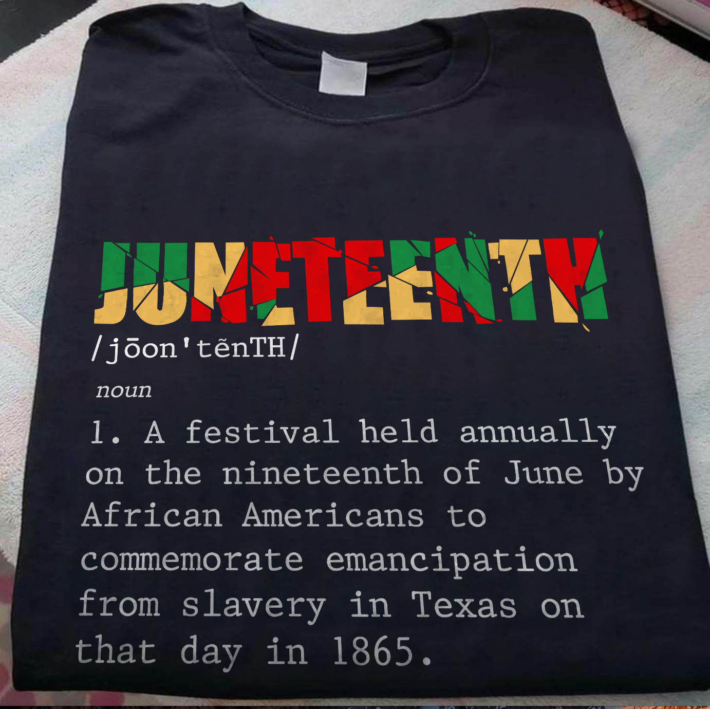 Juneteenth a festival held annually on the nineteenth of june by commemorate emancipation from slavery in Texas on that day in 1865