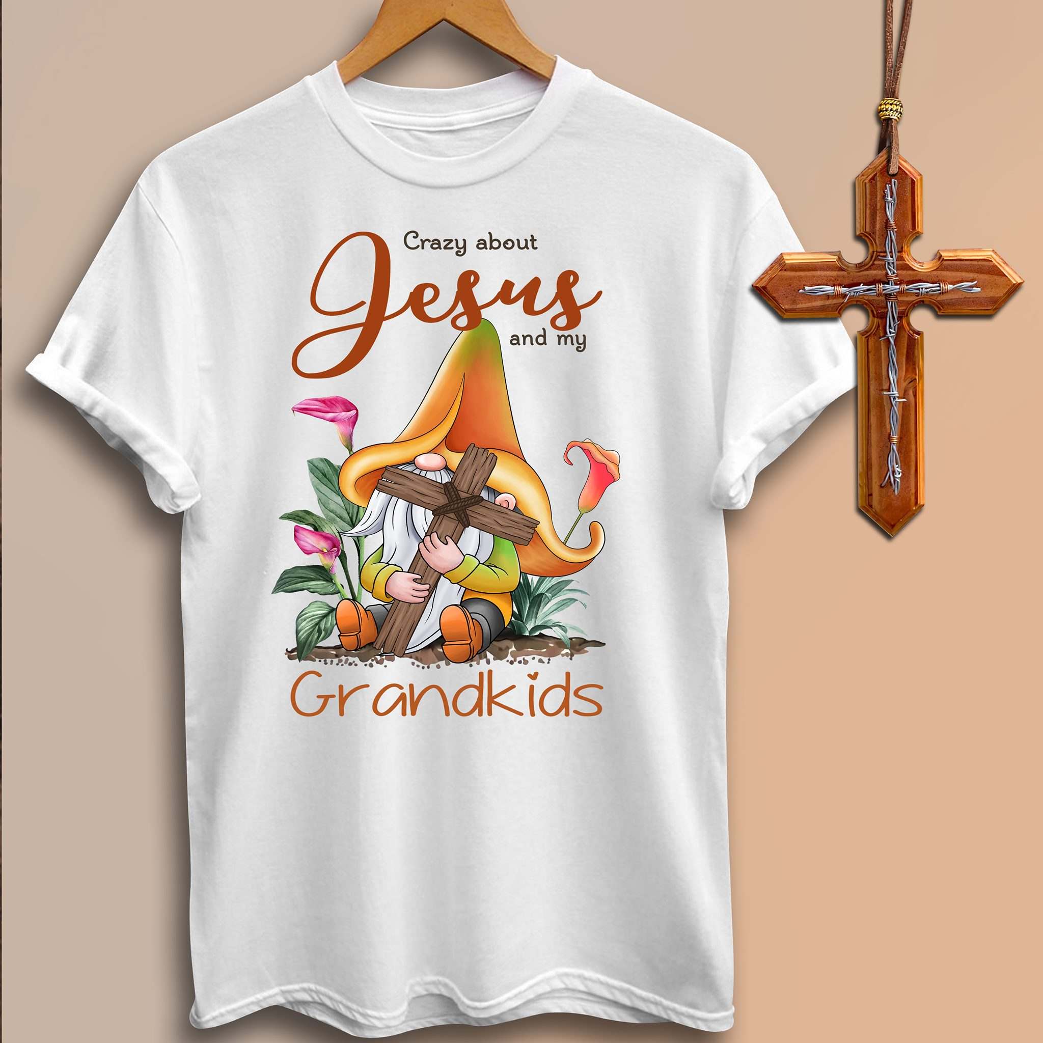Gnomes Hug God's Cross - Crazy about jesus and my grandkids