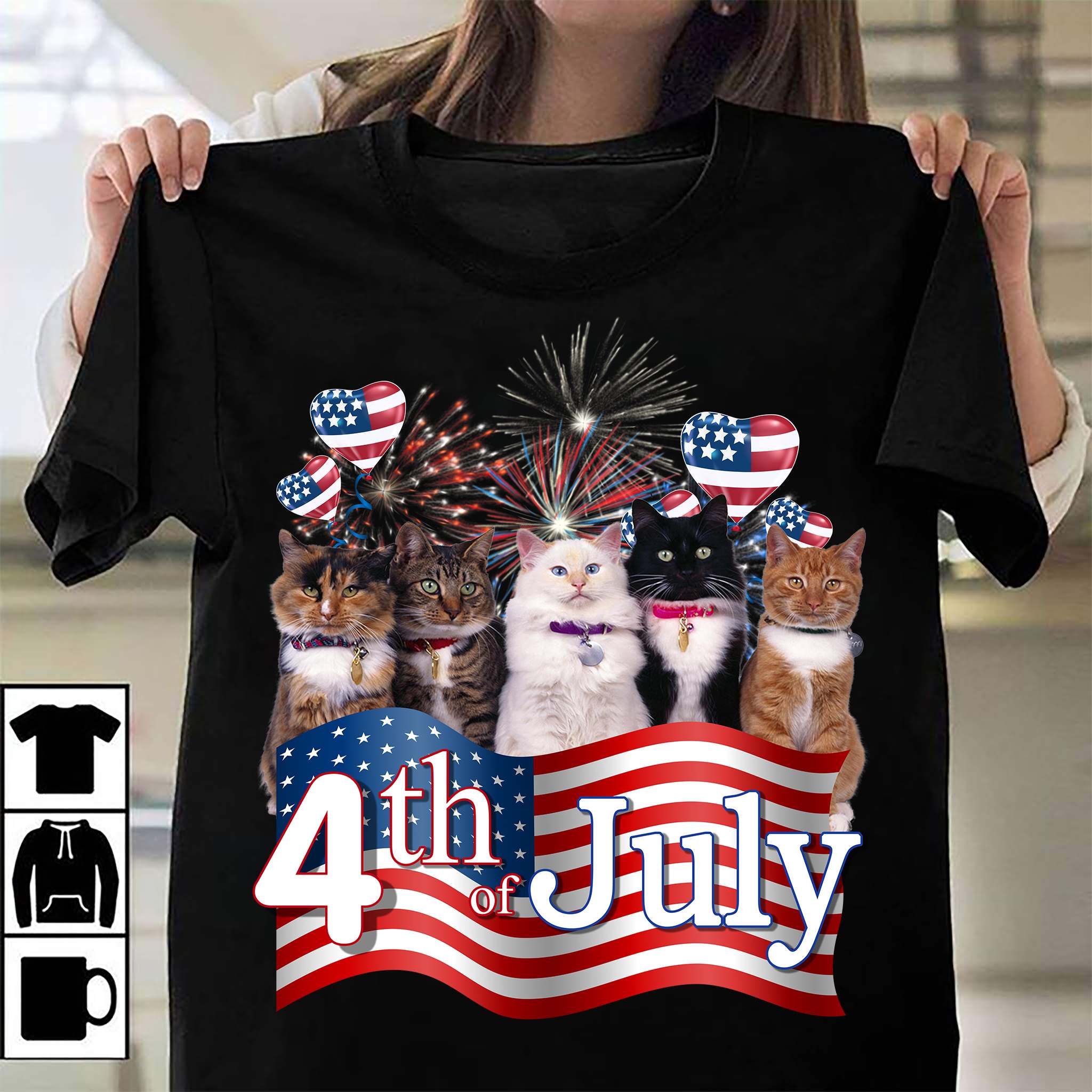 4th of July, cat lover - America independence day