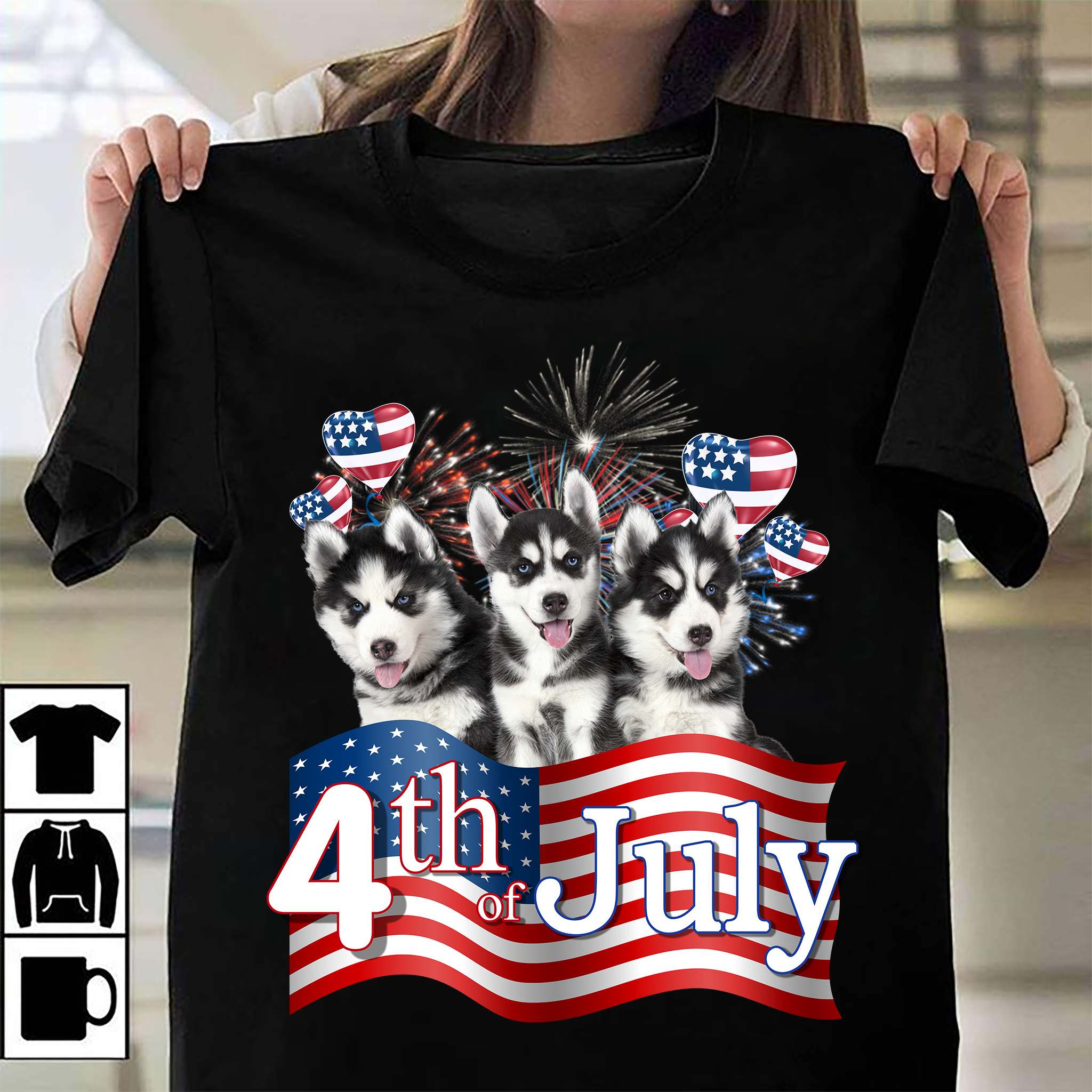 4th of july - Husky dog, America independence day