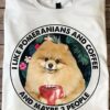 Pomeranians Drinking Coffee - I like pomeranians and coffee and maybe 3 people