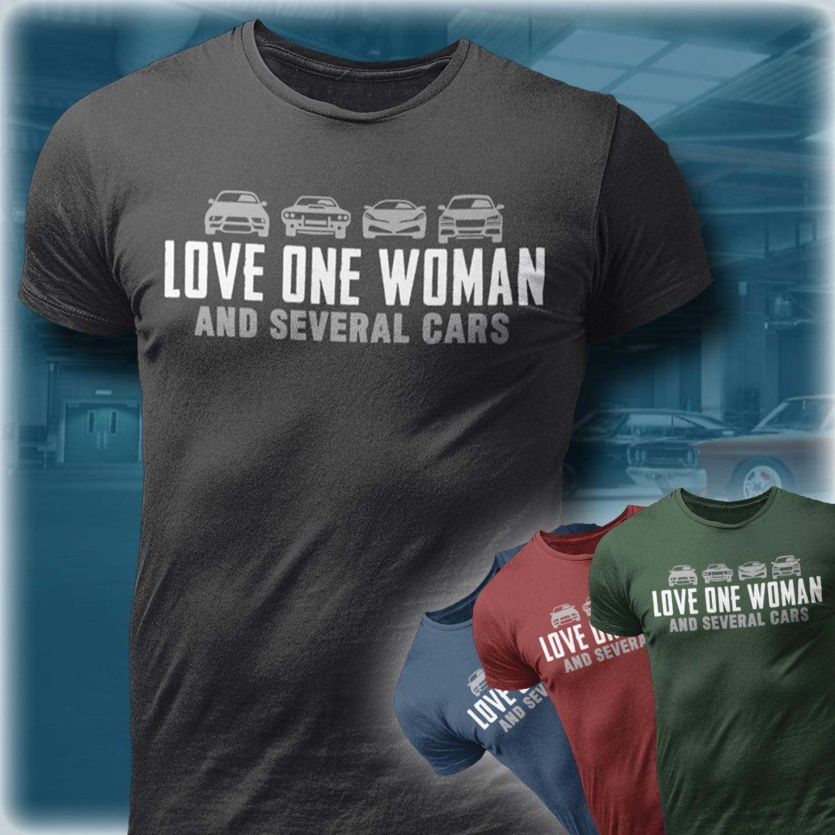 Love one woman and several cars