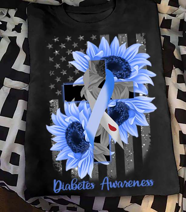 America flag, America sunflower - Diabetes awareness