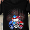 America flag and evil skullcap - Independence day