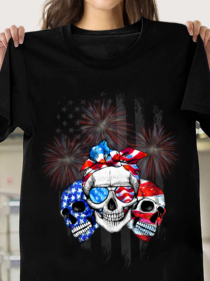 America flag and evil skullcap - Independence day