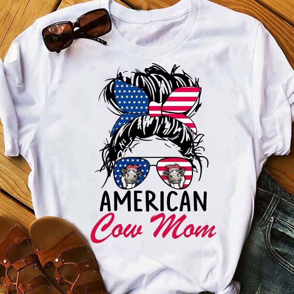 American cow mom - Mother love cow, cow lover
