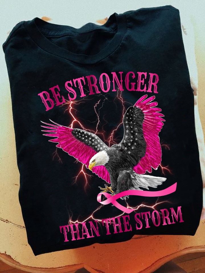 Be stronger than the storm - Eagle and America flag, cancer awareness