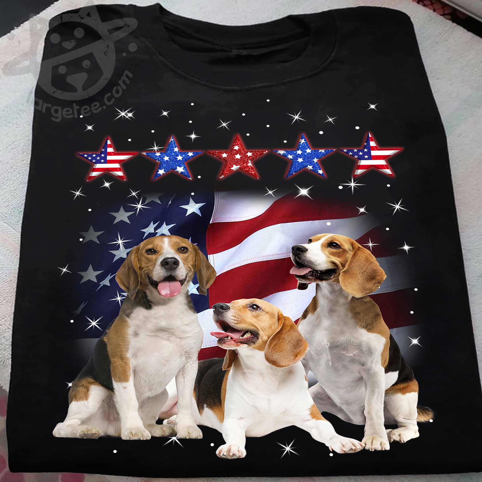 Beagle dog - America flag, independence day