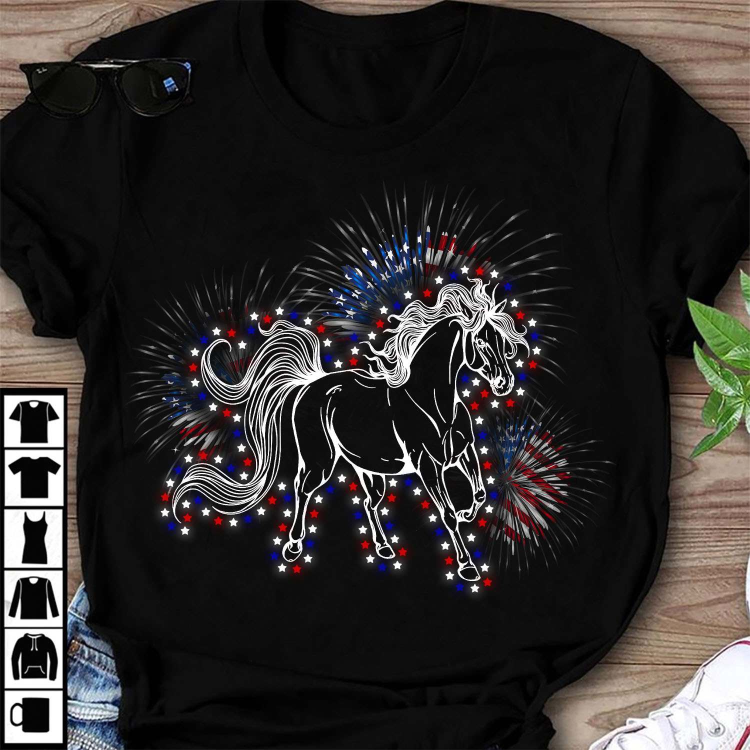 Black unicorn - America independence day, unicorn lover