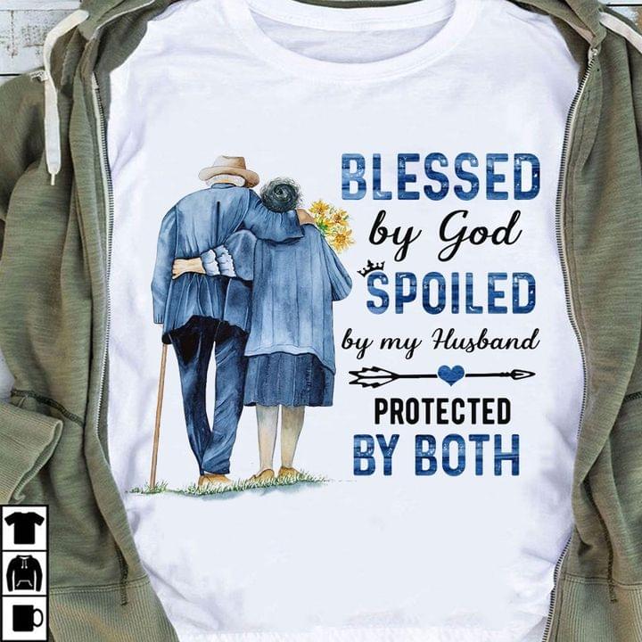 Blessed by god spoiled by my husband protected by both - Old husband and wife