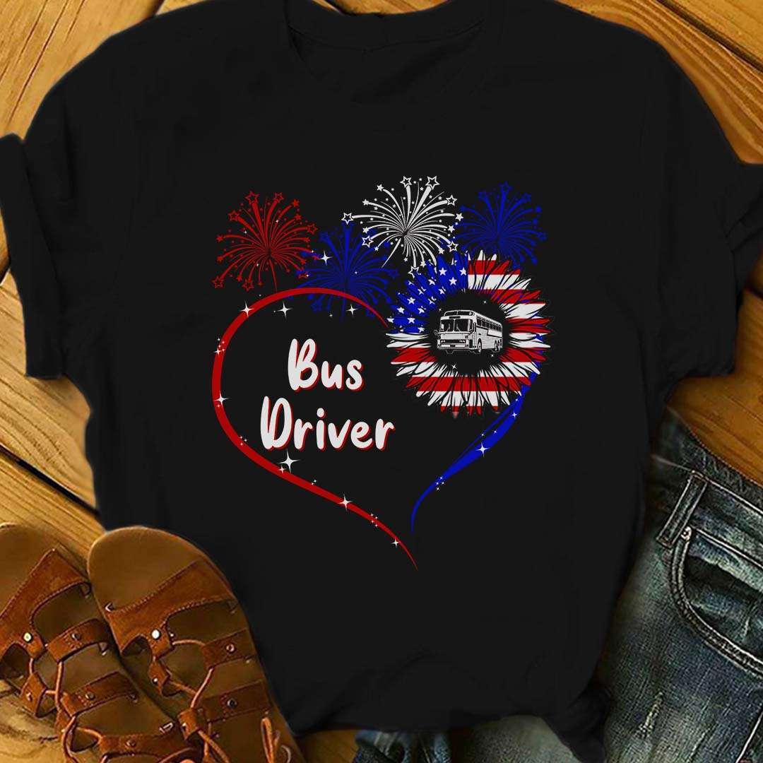 Bus driver the job - American bus driver, America independence day