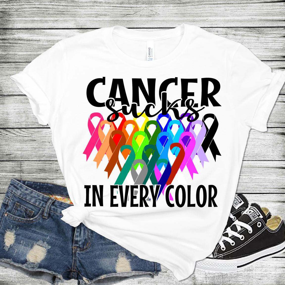 Cancer sucks in every color - Cancer awareness