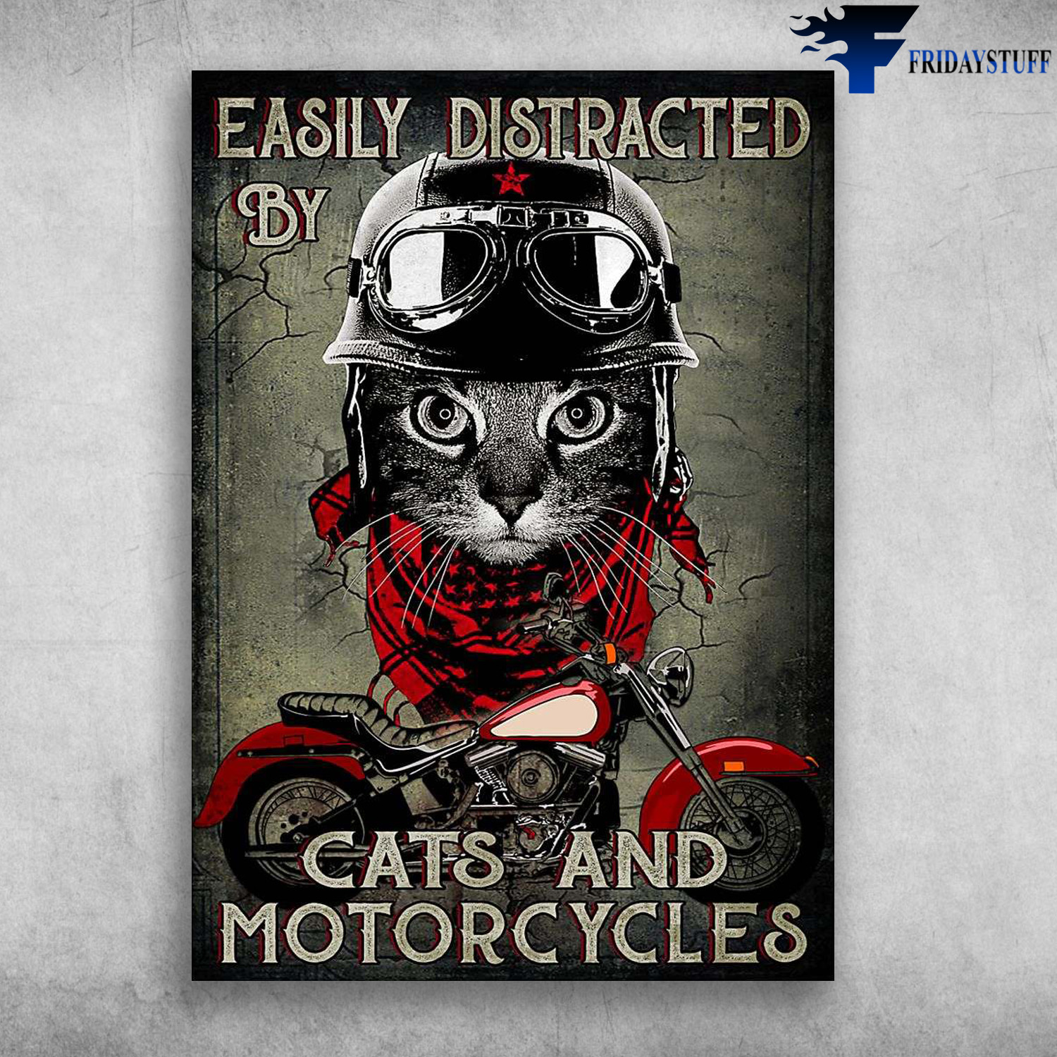 Cat Motorcycle - Easily Distracted By, Cat And Motorcycles