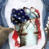 Cat with butterflies - Independence day, America flag