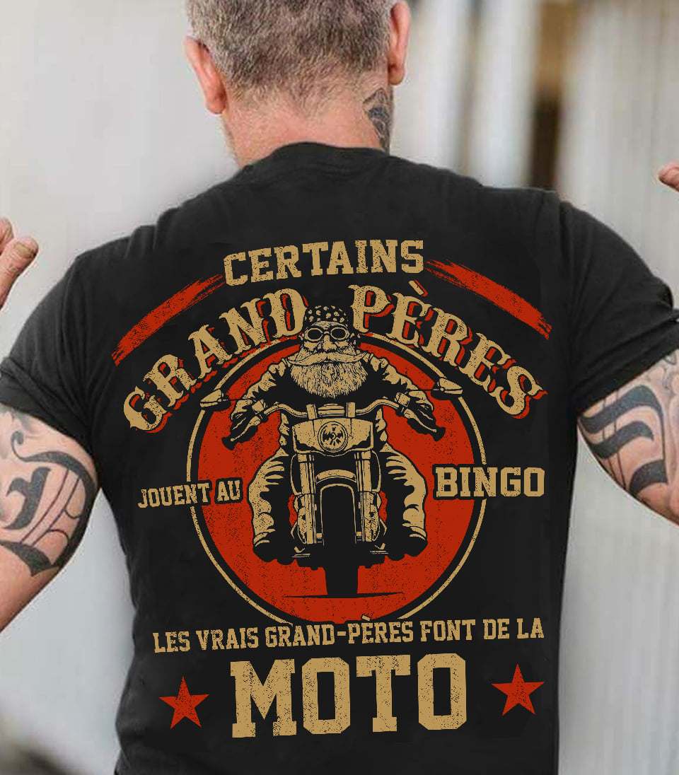Certains grandpa peres jouent au Bingo - Old man driving motorcycle, motorcycle lover