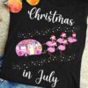 Christmas in July - Flamingo camping car, Happy Christmas