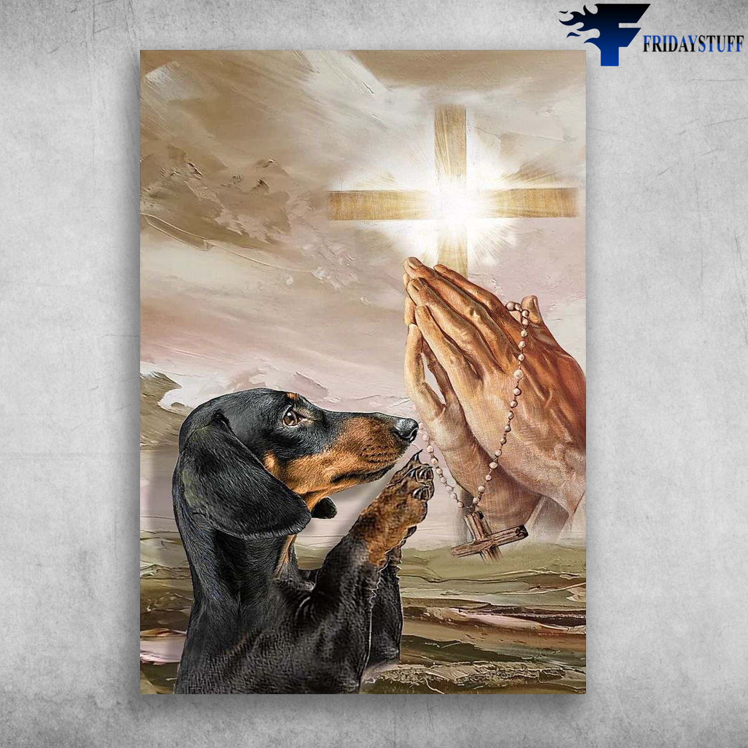 Dachshund Dog - Dachshund Pray With You, God Cross