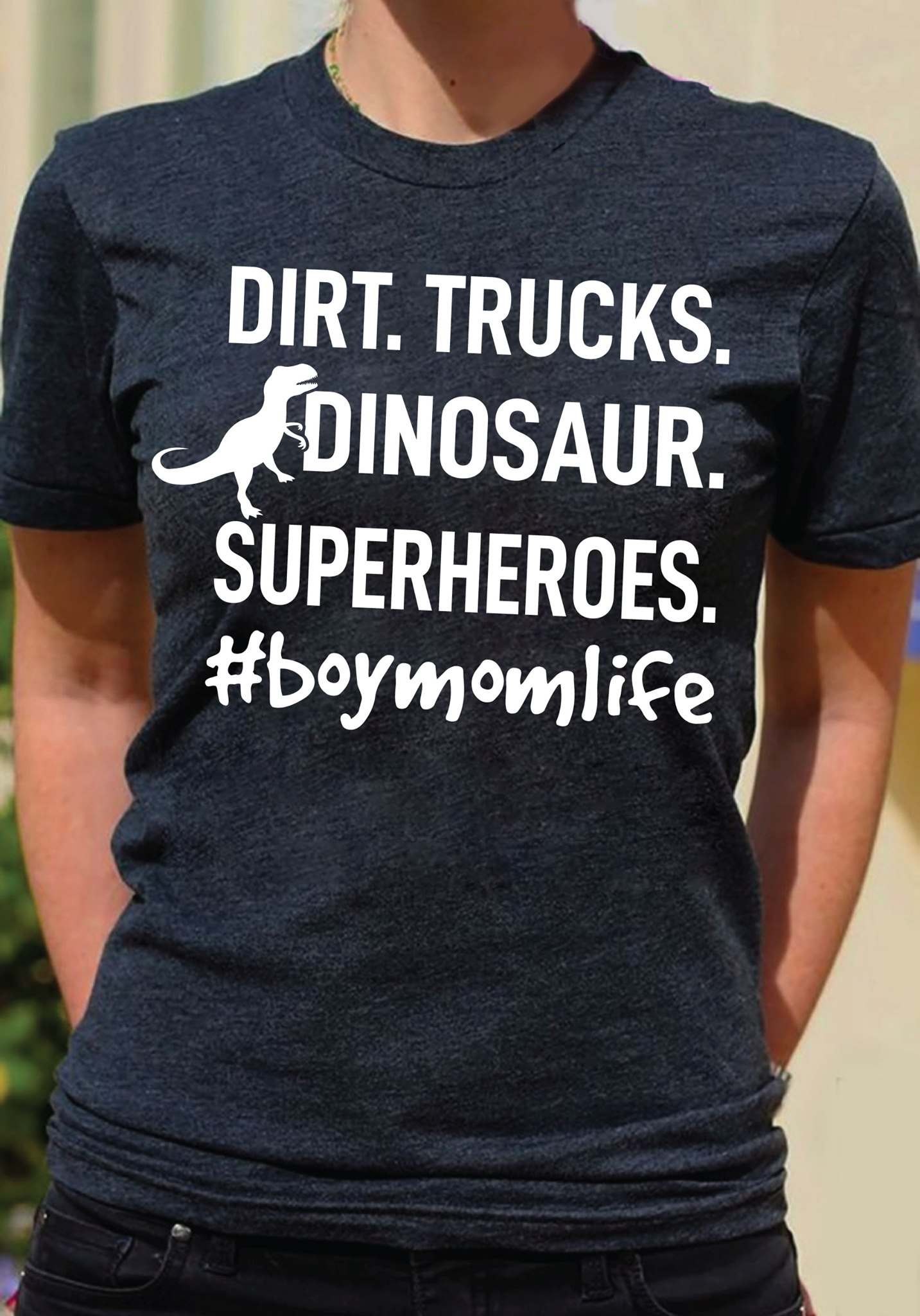 Dirt trucks dinosaurs super heroes - boy mom life