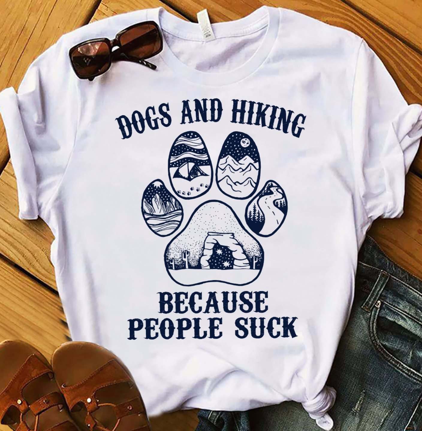 Dogs and hiking because people suck - Dog footprint, love hiking person