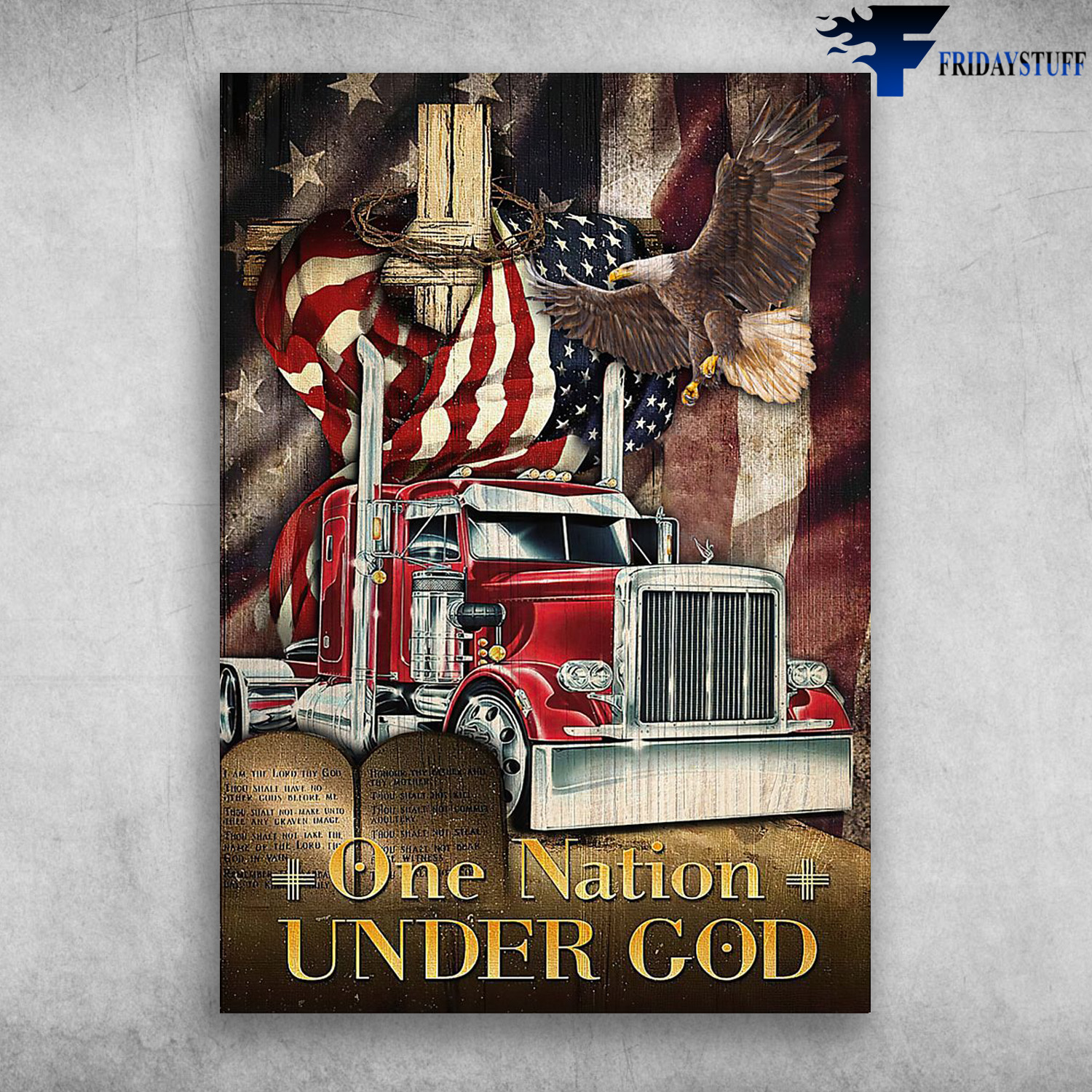 Eagle American, Cross and Truck - One Nation Inder God