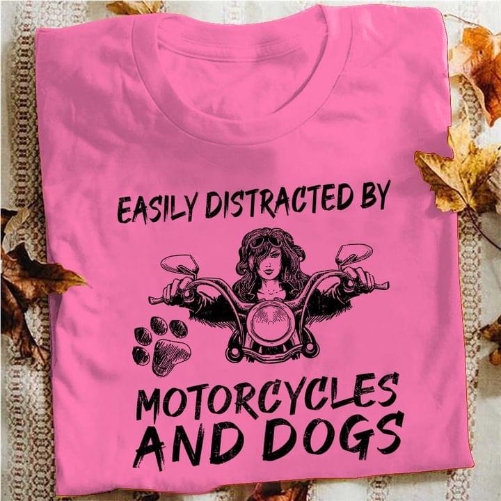Easily distracted by motorcycles and dogs - Girl loves motorcycle
