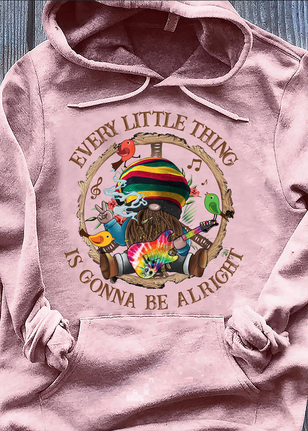 Every little thing is gonna be alright - Garden gnome, love playing guitar
