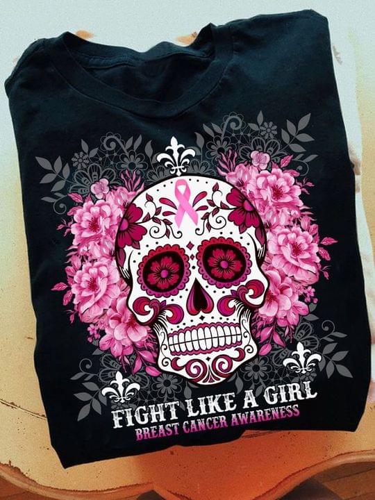 Fight like a girl - Breast cancer awareness, woman skull
