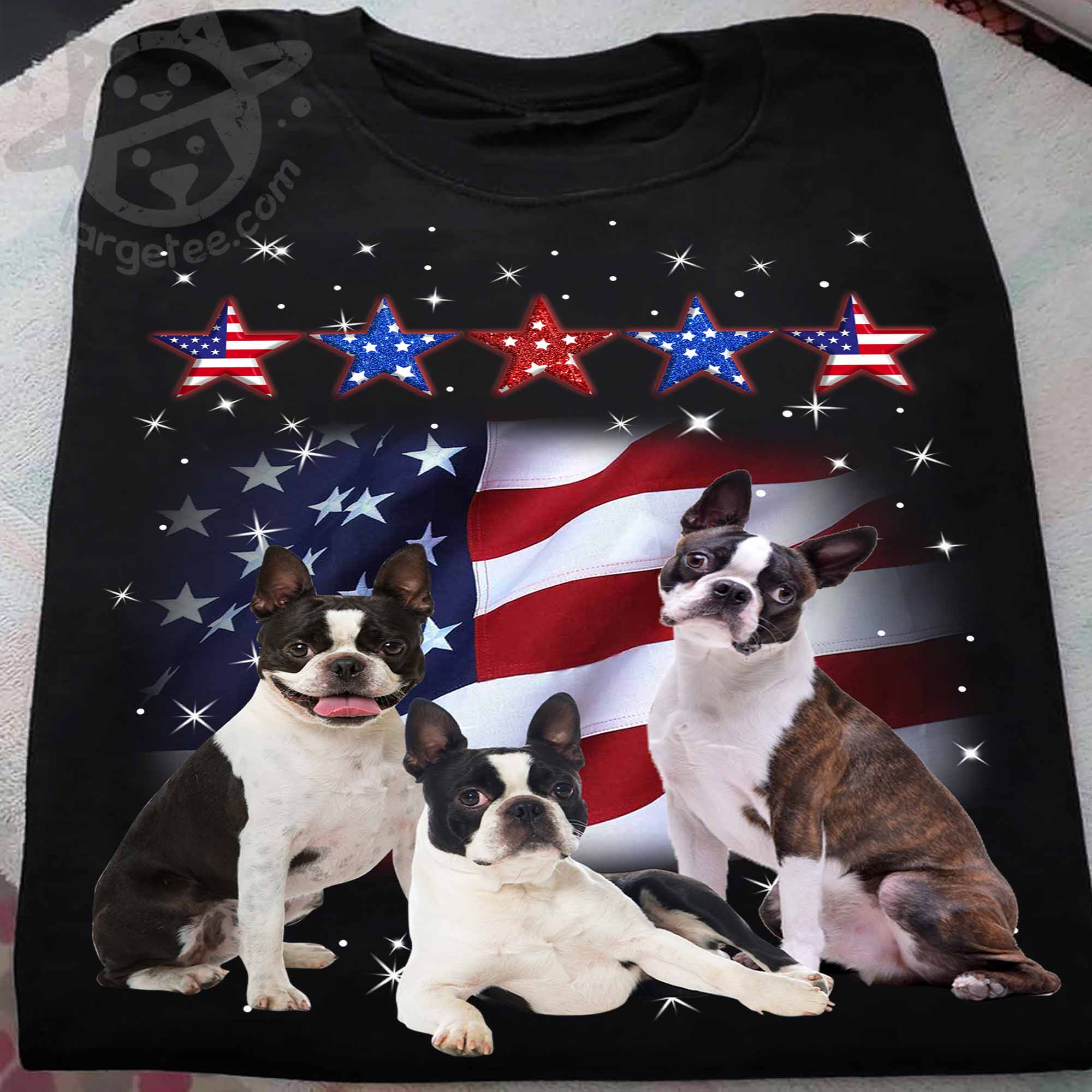 Frenchie dog and America flag - dog lover, independence day