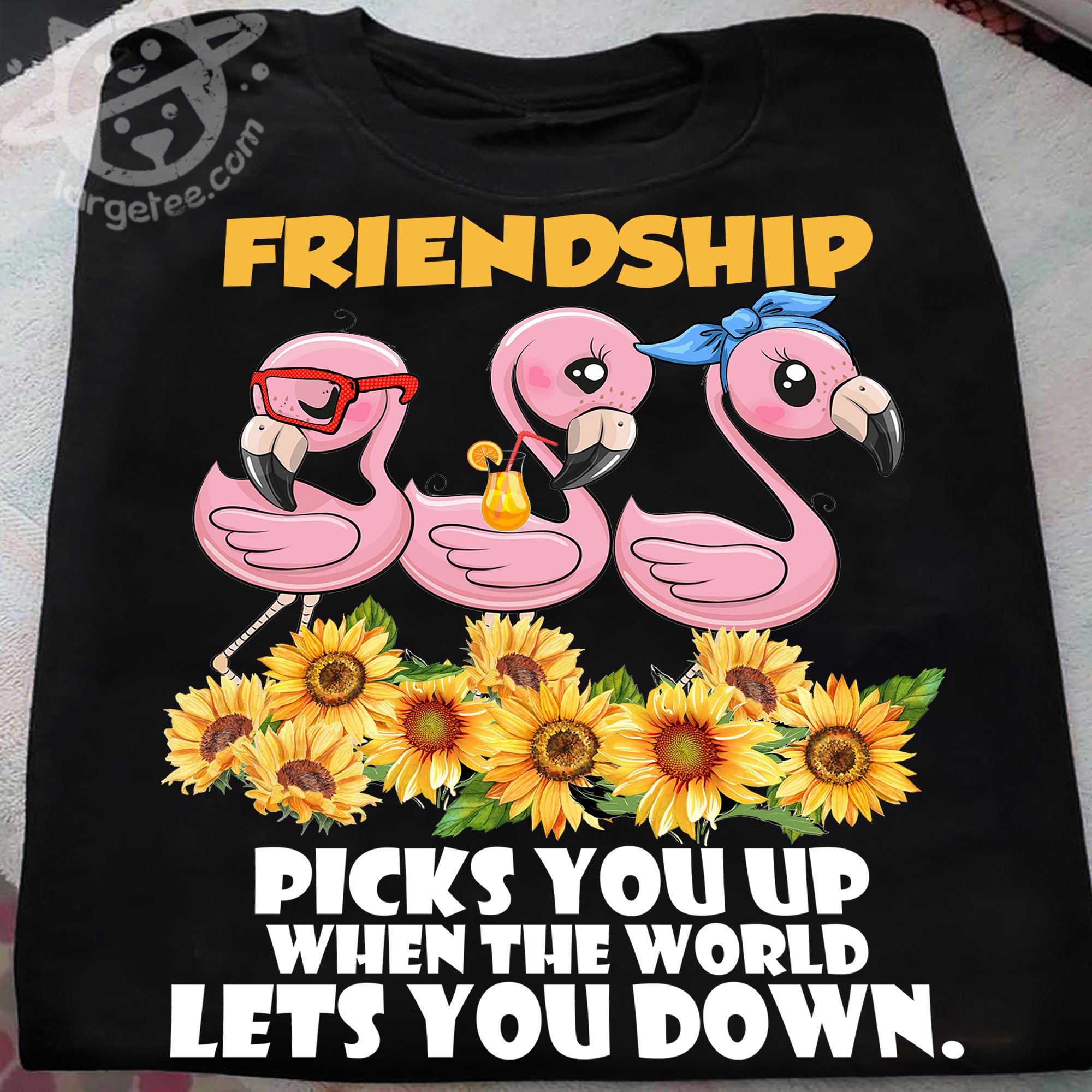 Friendship picks you up when the world lets you down - Flamingo friendship