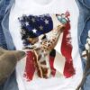 Giraffe and butterfly - America flag, giraffe america