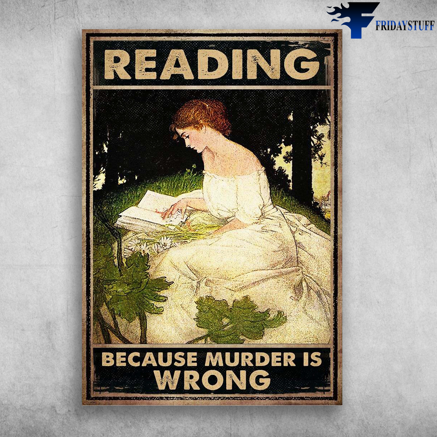 Girl Reading, Book Lover - Reading Because Murder Is WronGirl Reading, Book Lover - Reading Because Murder Is Wrongg