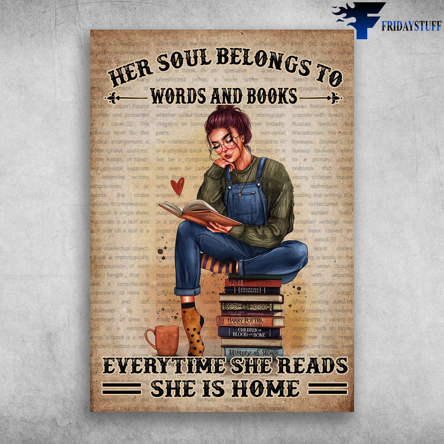Girl Reading Books - Her Soul Belongs To Words And Books, Everytime She Reads, She Is Home, Reading Book