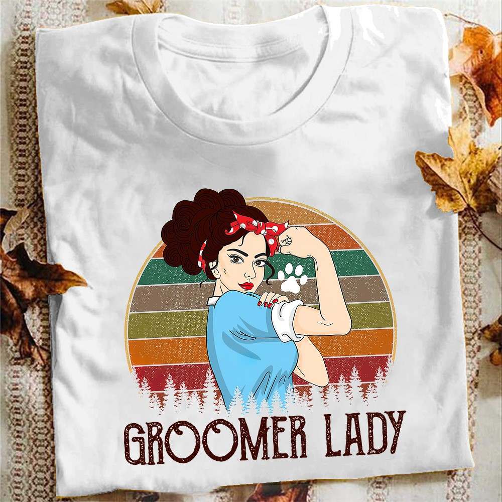Groomer lady - Dog lady, strong woman