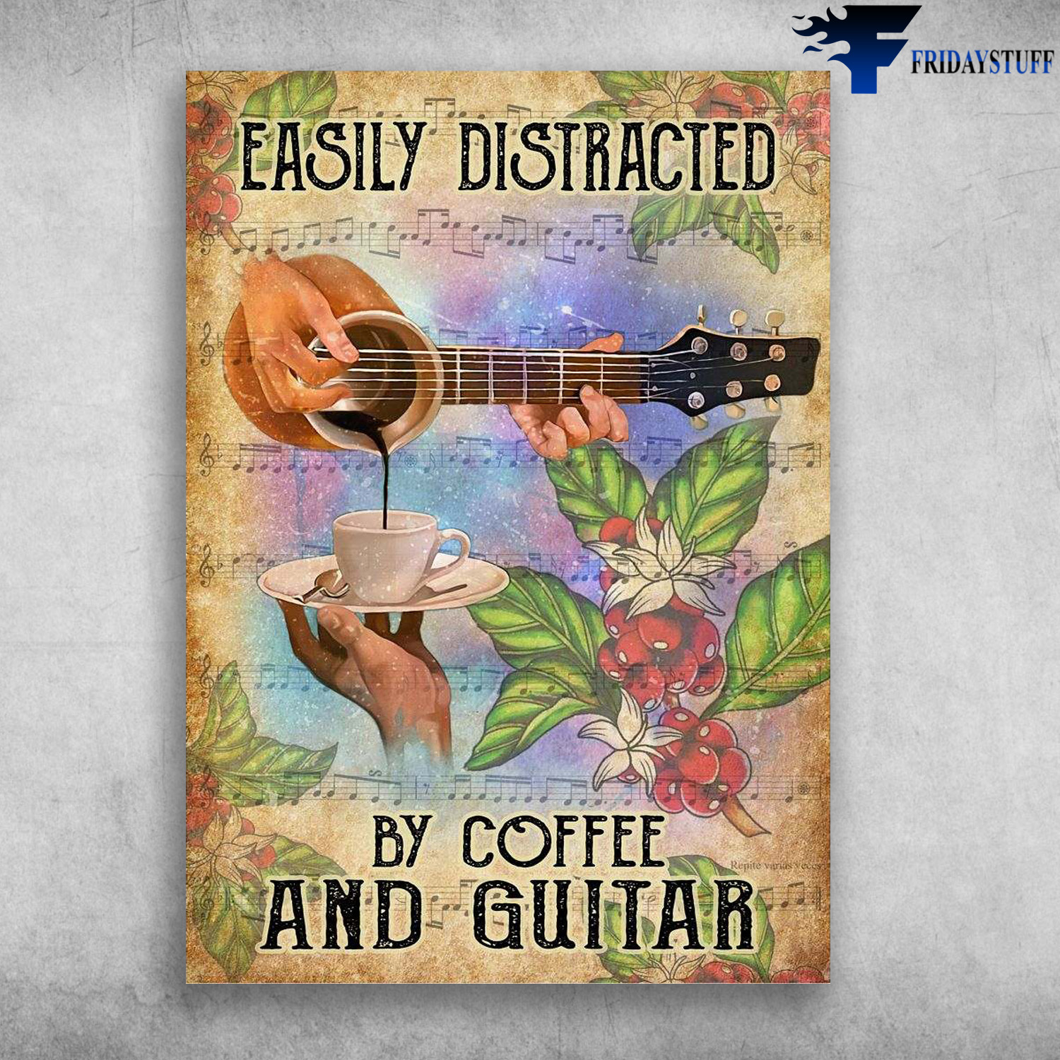 Guitar Coffee, Music Sheet - Easily Distracted By, Coffee And Guitar