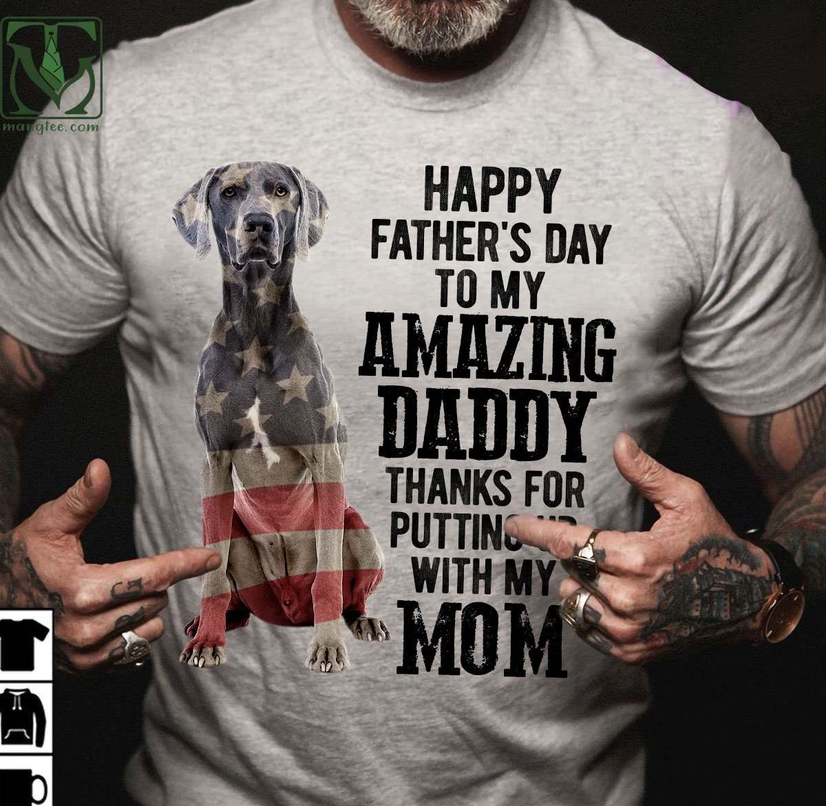 Happy father's day to my amazing daddy thanks for putting up with my mom - weimaraner black dad