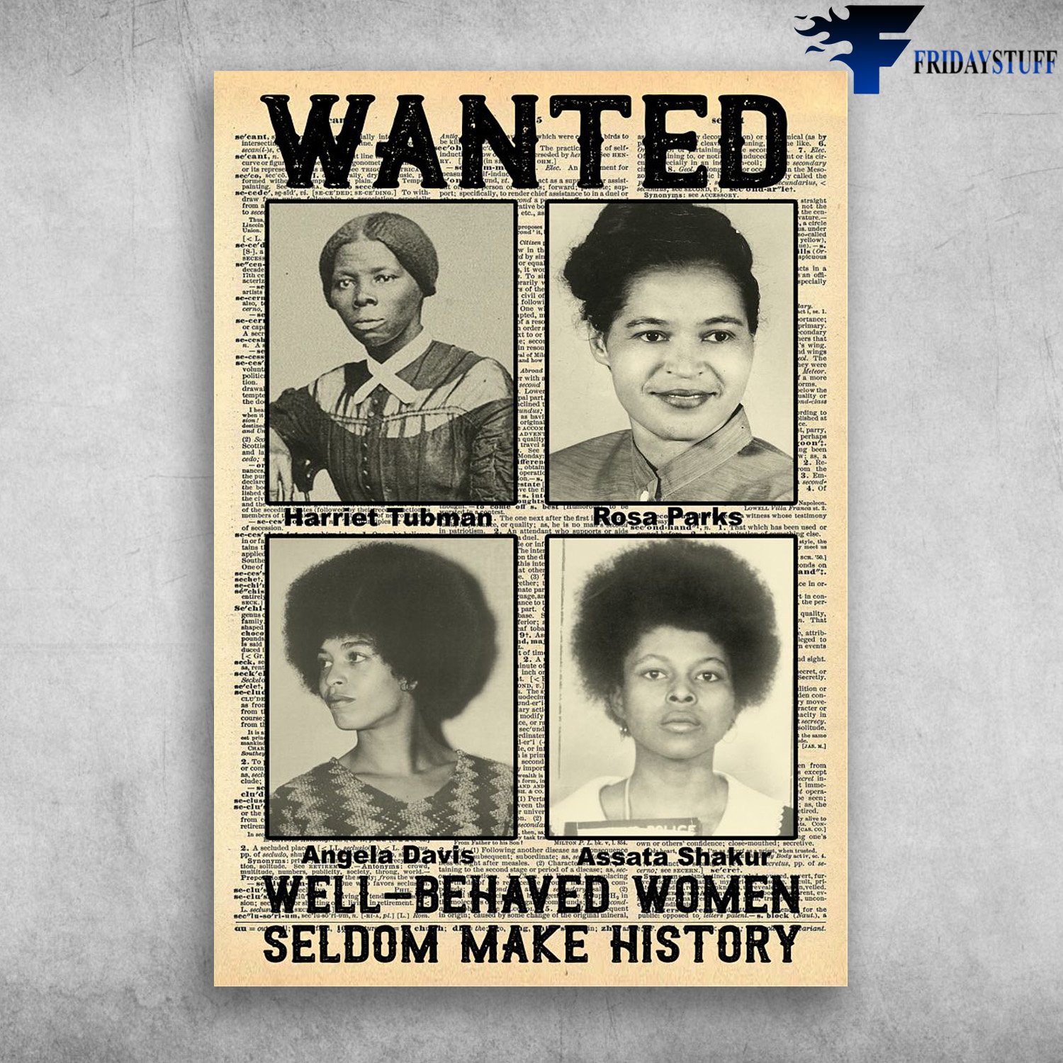 Harriet Tubman, Rosa Parks, Angela Davis, Assata Shakur - Wanted Women, Well-Behaved Women, Seldom Make History