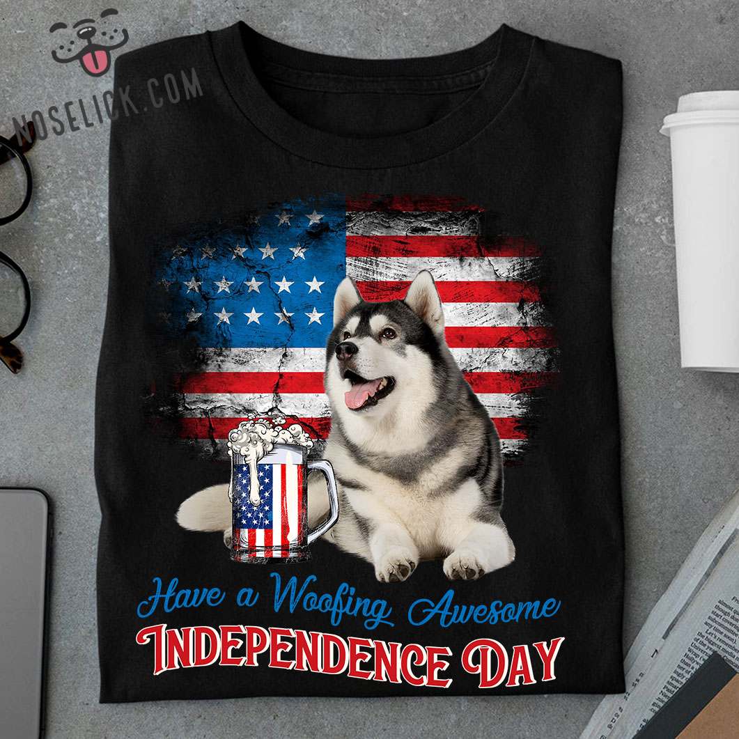 Have a woofing awesome independence day - 4th of July, husky dog